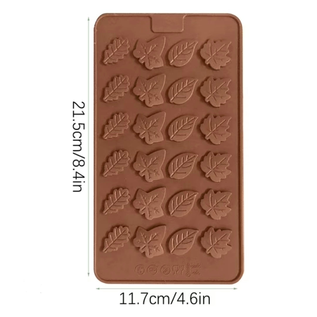Fall Leaves Assorted Styles Silicone Chocolate Mold – 24 Cavity