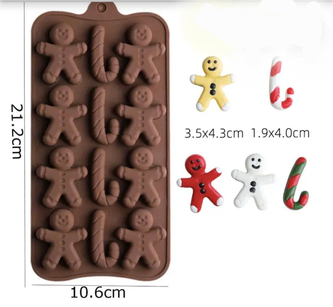 Gingerbread & Candy Cane Silicone Mold