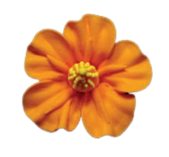 Gum Paste Hibiscus Flower 2in Orange2-Count