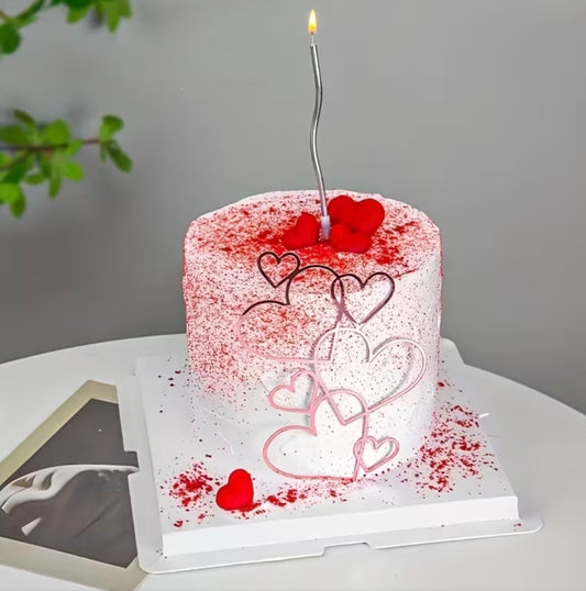 Cascading Hearts Rose Gold Cake Topper/Layon