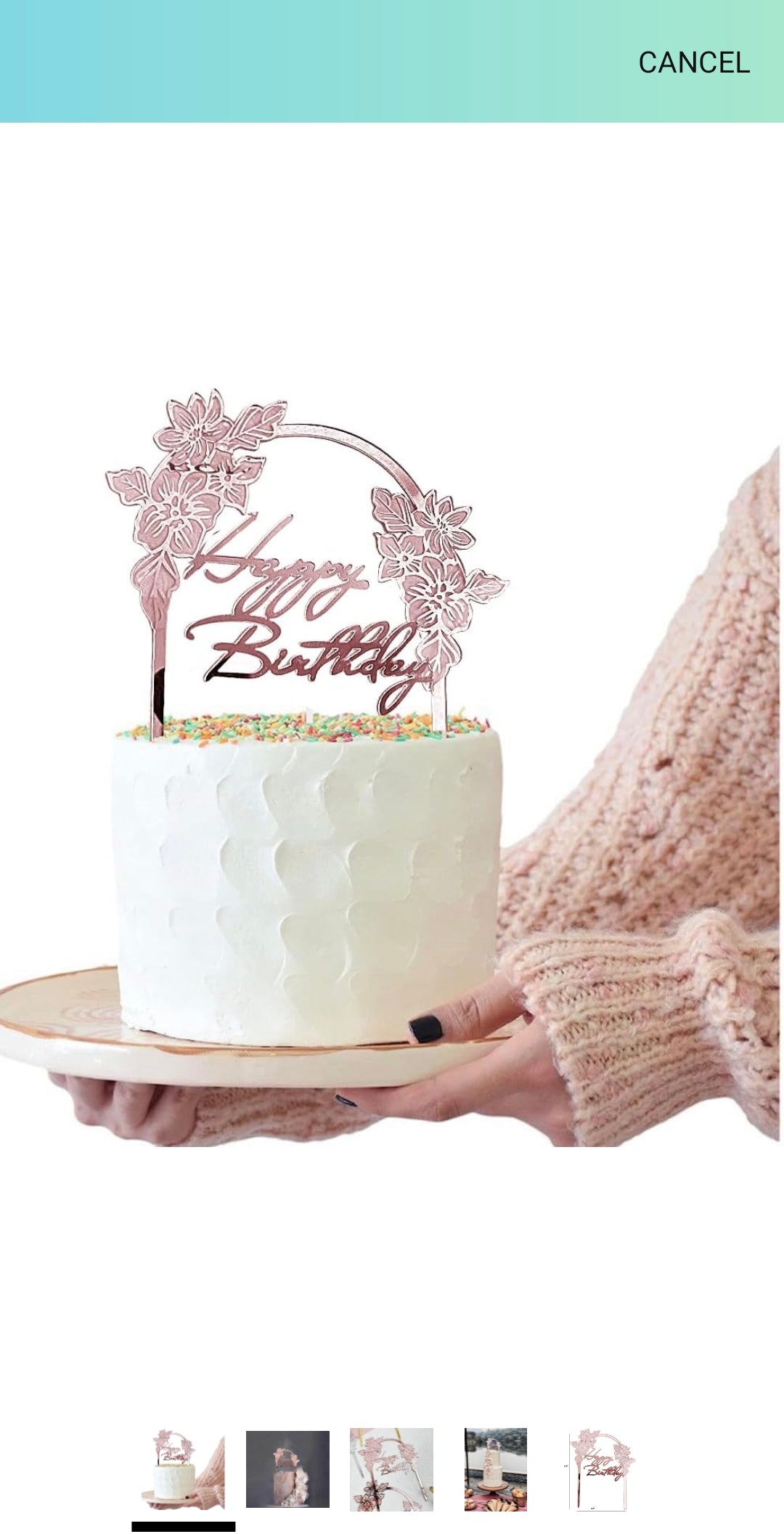 Happy Birthday Floral Pink Topper