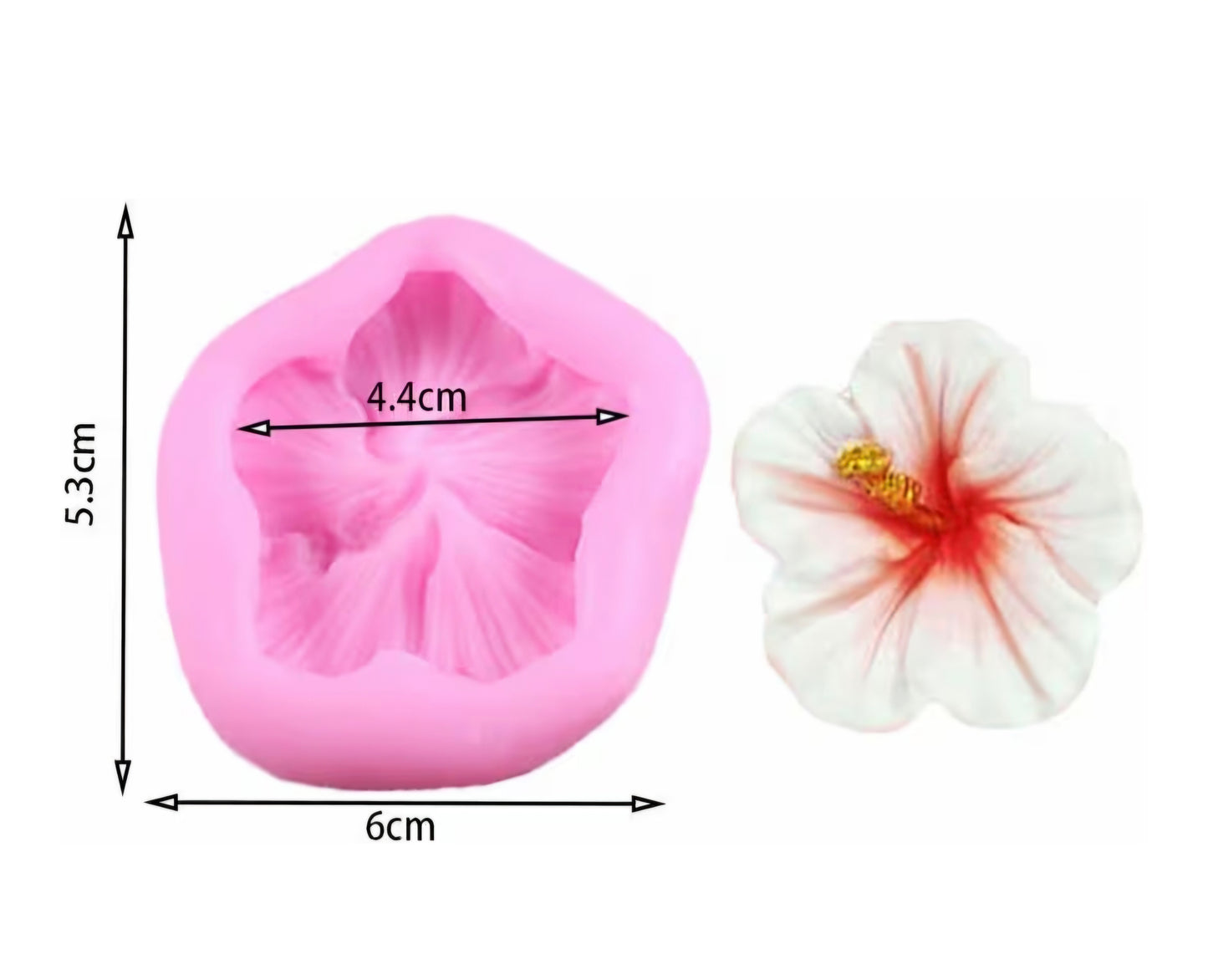 Hibiscus Flower Silicone Mold Tropical Fondant, Chocolate & Sugar Flower Mold Moana-Inspo