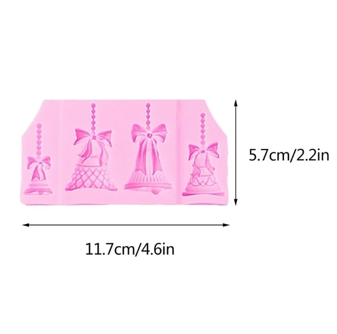 Christmas Bells Silicone Mold 4 Cavity
