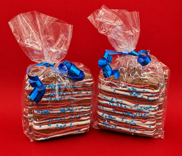 Candyland Chocolate Drizzled Graham Stacks