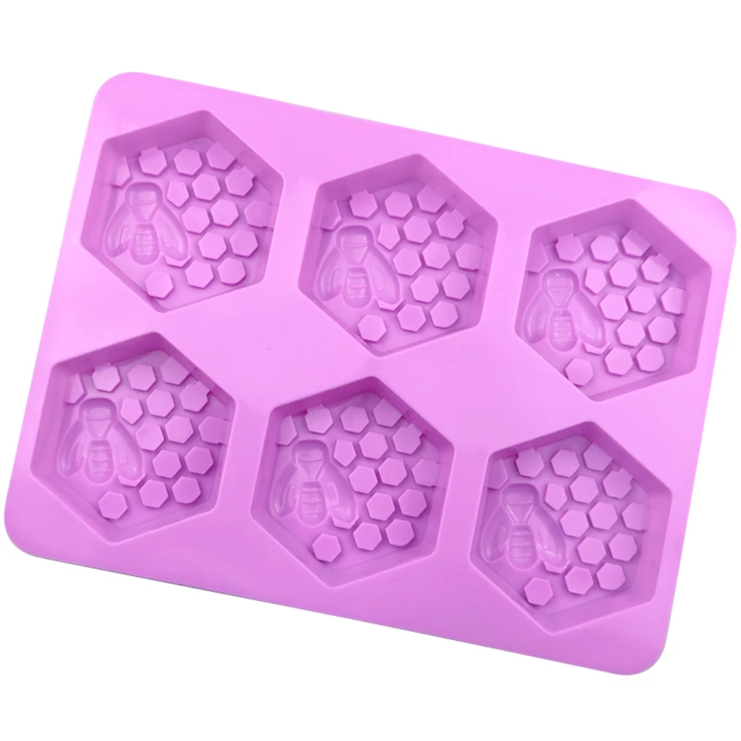 Honeycomb & Bee Silicone Chocolate Mold – 6 Cavity