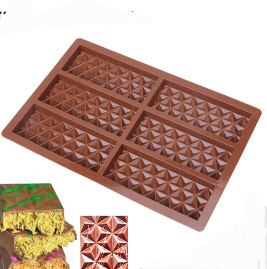 Chocolate Bar Pyramid Mold 6 Cavity