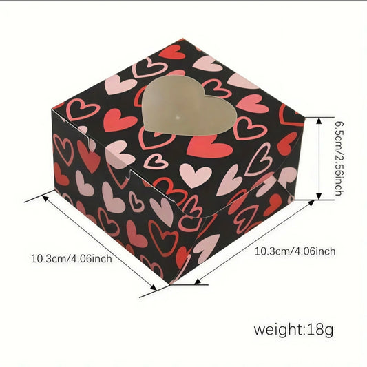 Valentine’s Day Heart Window Treat Boxes – Assorted Designs (6-Count)