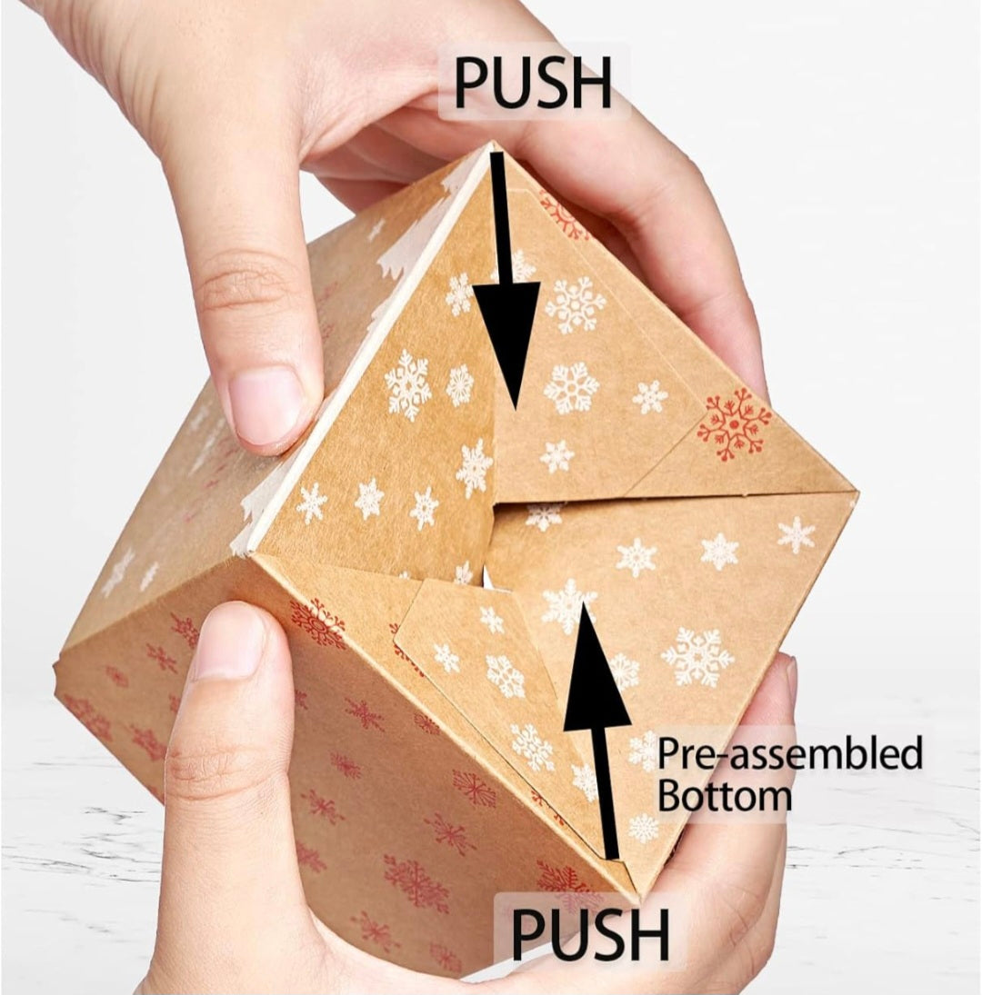 Merry Christmas Brown Cupcake Box With Insert 5 Count