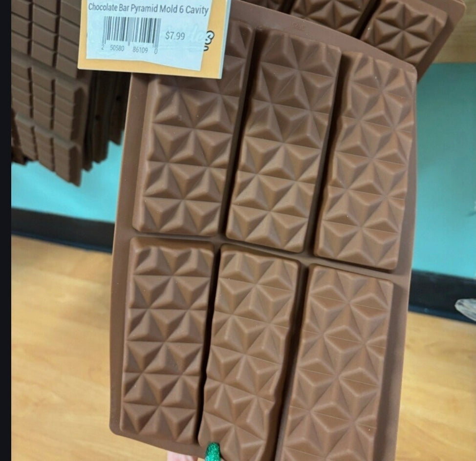 Chocolate Bar Pyramid Mold 6 Cavity