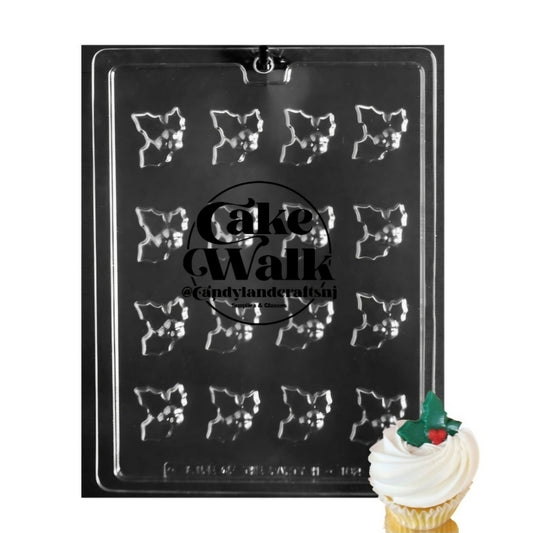 Holly Leaf Christmas Mold for Chocolate Candy 16 Cavity