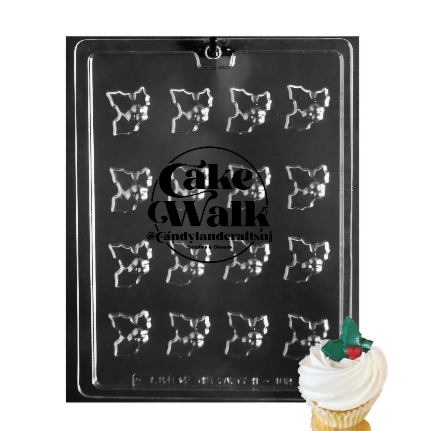 Holly Leaf Christmas Mold for Chocolate Candy 16 Cavity