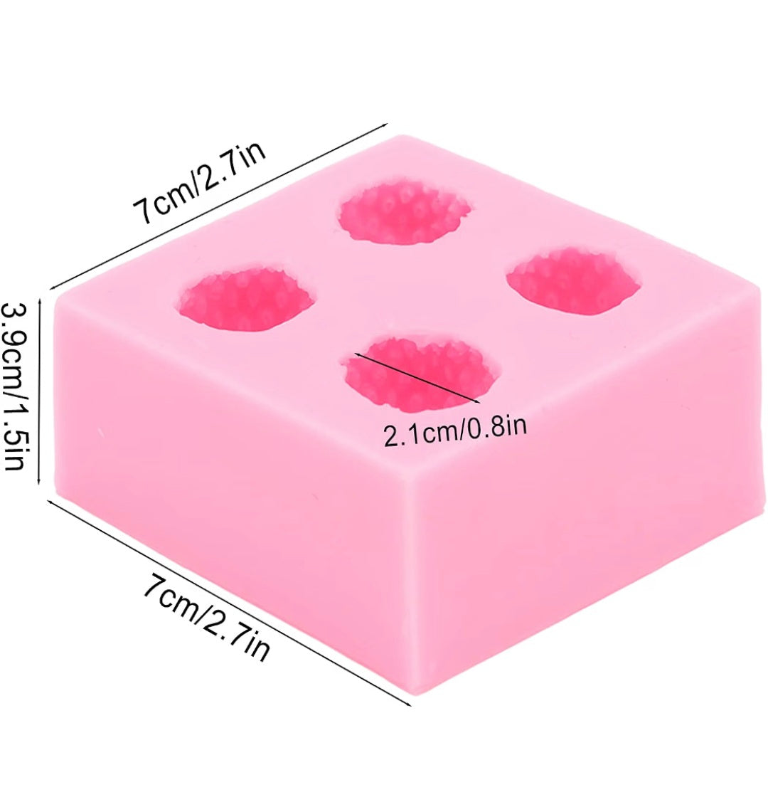 Strawberry Silicone Candy Mold | 4 Cavity Chocolate, Fondant & Gummy Mold