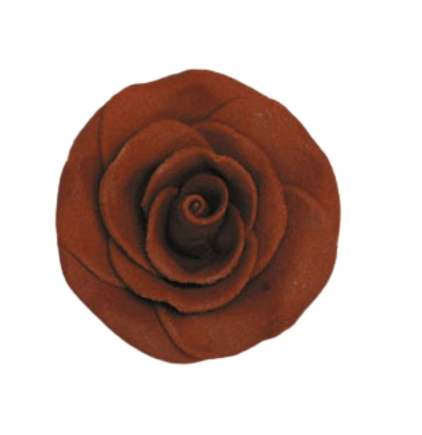 Gum Paste Rose Large 3in Brown 4-Count