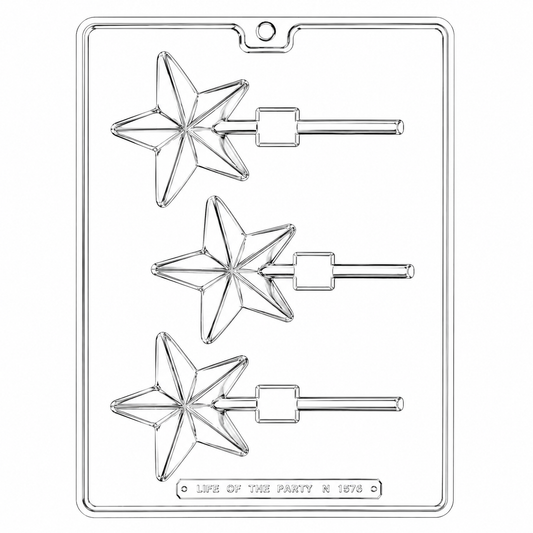 Pointed Star Lollipop Mold 3 Cavity