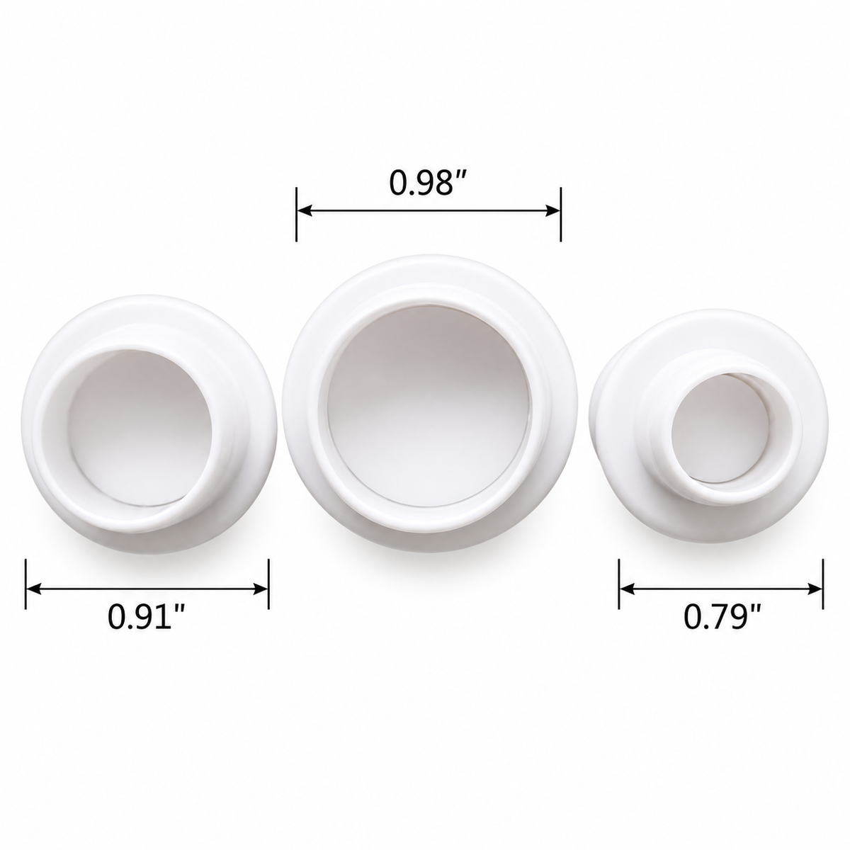Graduated Round Fondant & Gum Paste Plunger Cutters - 4 Piece Set