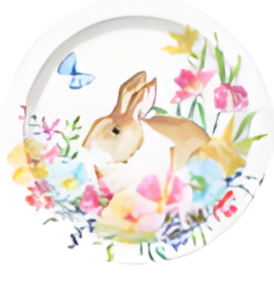 Fresh Floral Easter Round Dessert Plates 7in 12ct