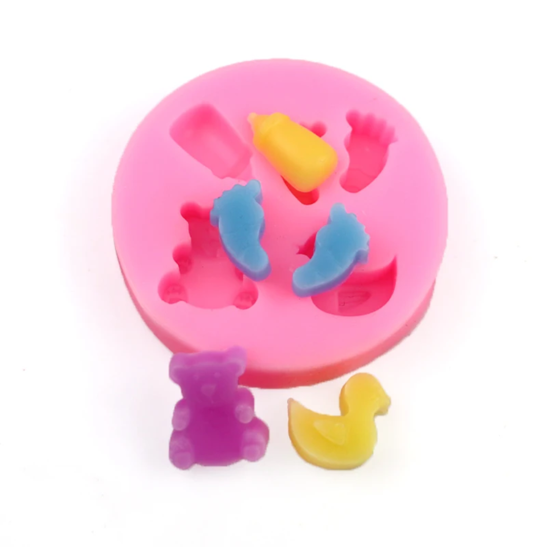Baby Shower Mini Shapes Fondant & Gum Paste Silicone Mold