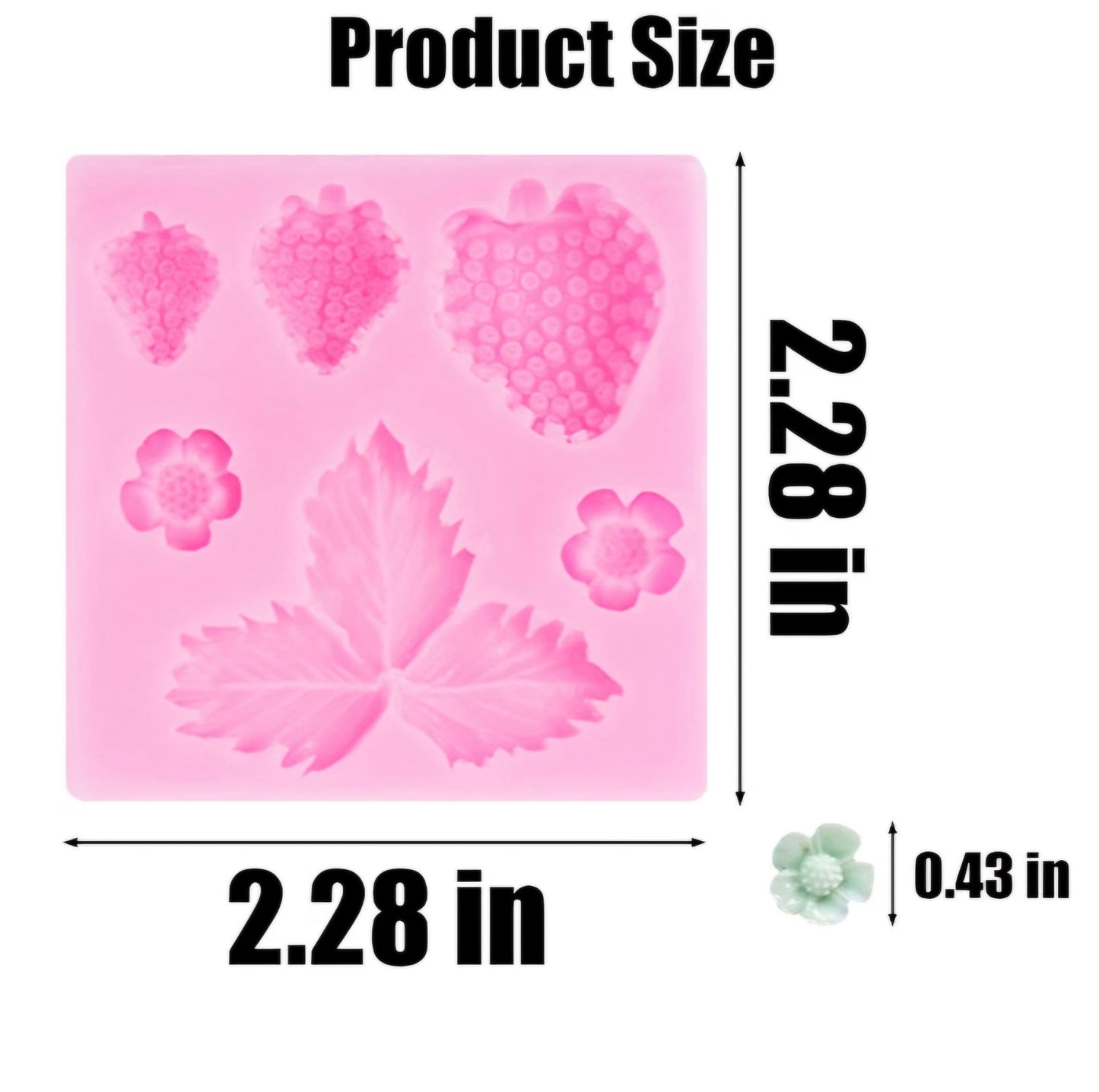 Strawberry Leaves & Flower Silicone Mold | Fondant & Chocolate Mold