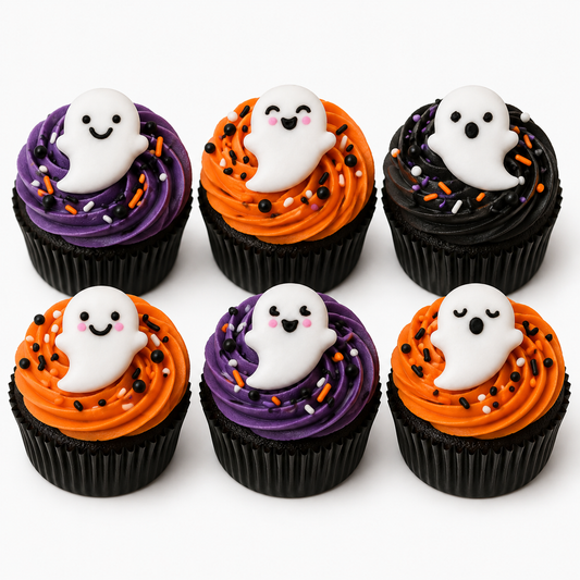 Cute Ghost Royal Icing Decorations - 6 Count