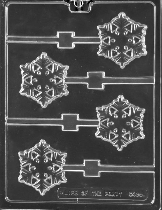 Snowflake Chocolate Lollipop Mold – 4 Cavity