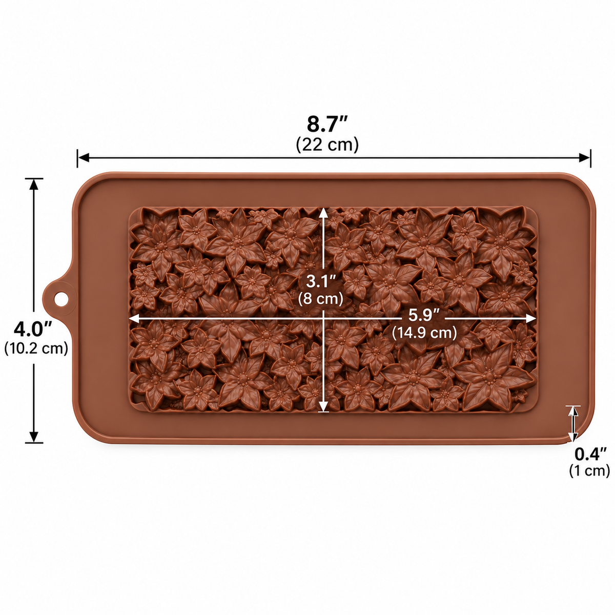 Cherry Blossom Cookie Bar Candy Bar Silicone Mold