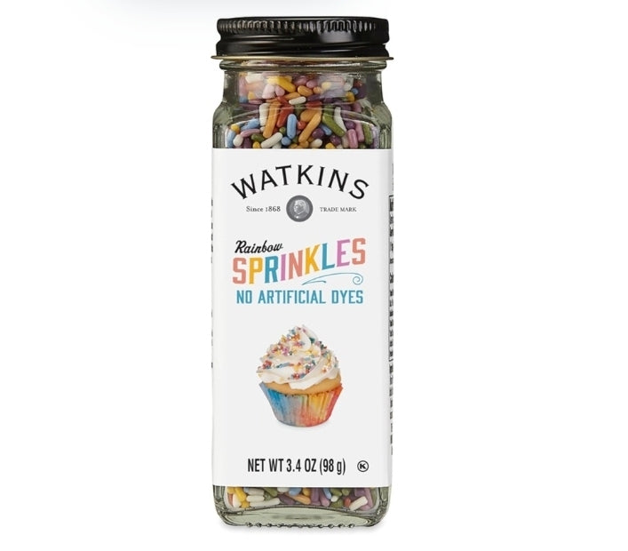 Watkins Rainbow Sprinkles Dye Free 3.4oz