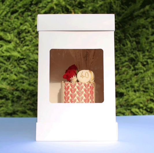 Tall Cake Box with Window – Extra Tall Bakery Box for Layer Cakes 8x8x14