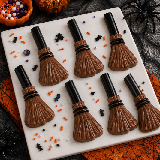 Halloween Witch Broom Silicone Chocolate Mold 6 Cavity