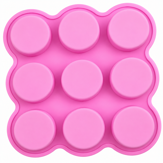 Round Cookie Bar Silicone Mold – 9 Cavity