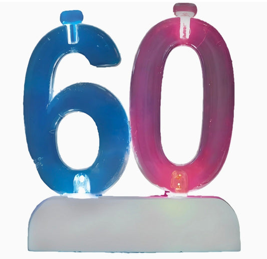 Flashing 60 Birthday Candle