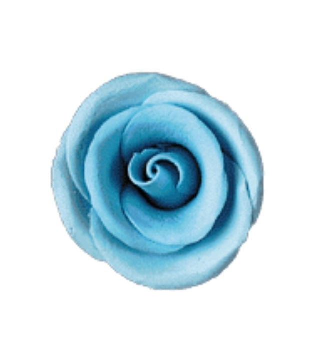Gum Paste Rose Medium 2in Blue 4-Count