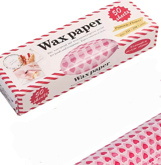 Valentine Hearts Wax Paper - Box of 50 Sheets