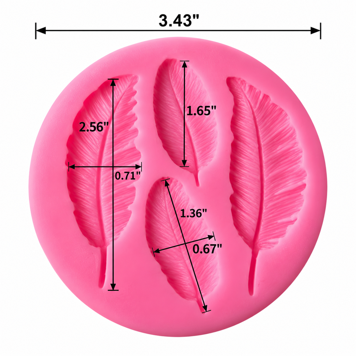 Feather Fondant & Gum Paste Silicone Mold – 4 Designs