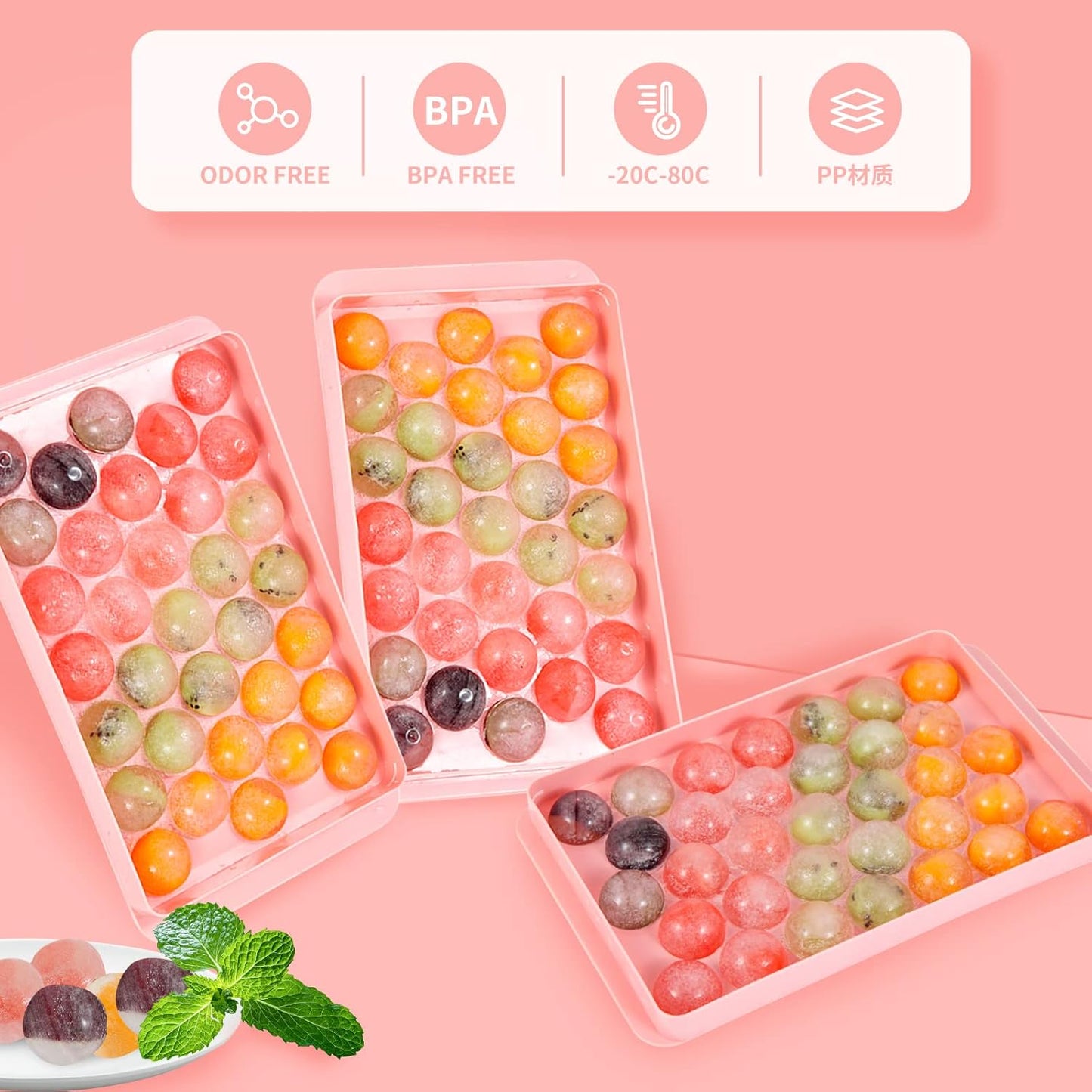 Round Ice Cube Tray - 2 Piece Ice Ball Tray
