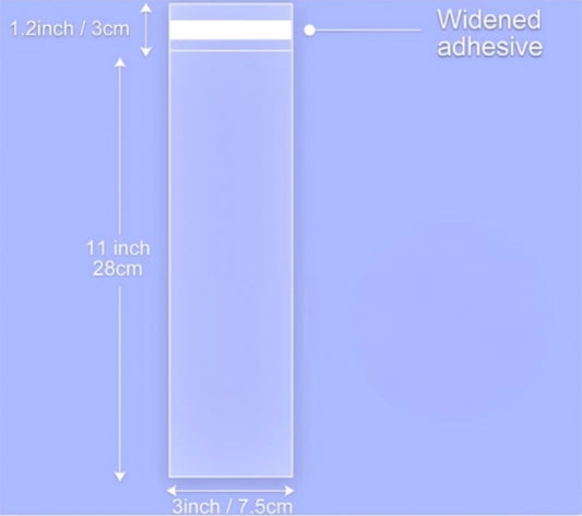 Clear Self Sealing Bags 3 X 12 Inch 100 Count