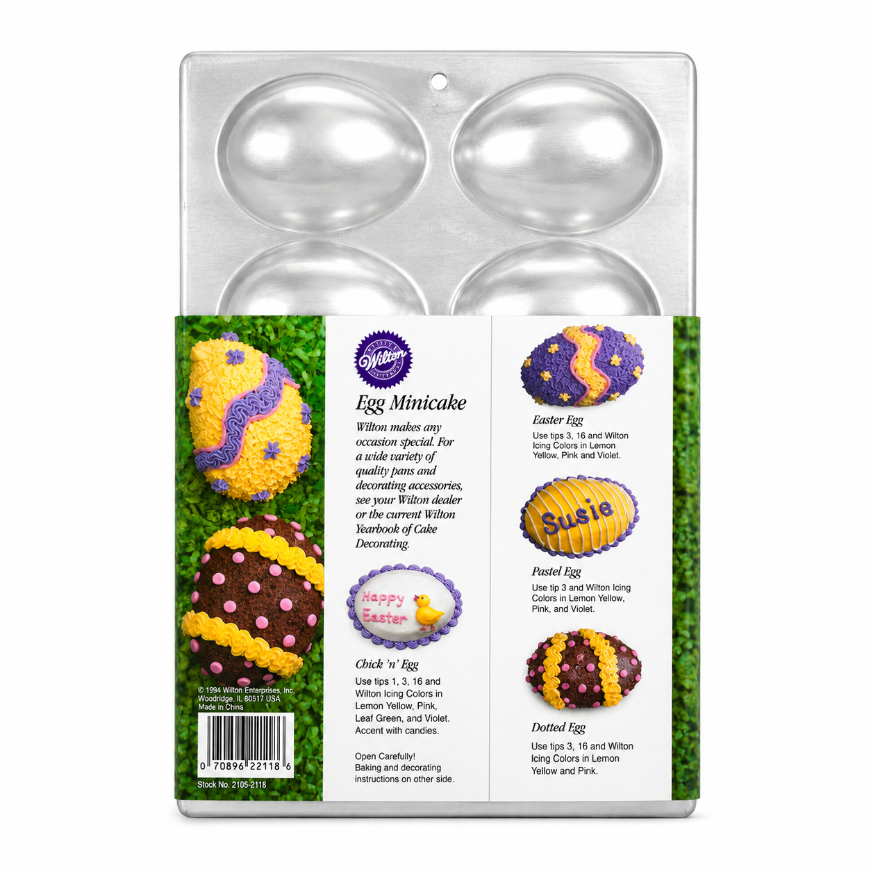 Wilton Egg Minicake Pan 2105-2118 | Aluminum Easter Egg Cake Pan New Vintage 1989