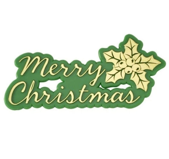 Merry Christmas Cake Topper Green And Gold