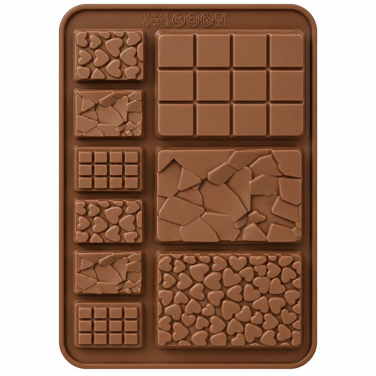 Cookie Bar Silicone Mold – Assorted Chocolate Bar Patterns