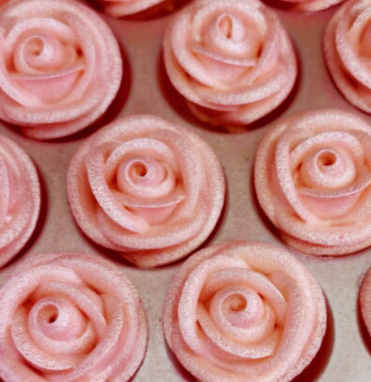 Edible Decorations Small Rose Pink Gloss 6 Count