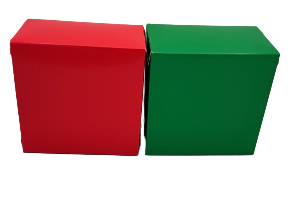 Christmas Cookie Boxes – Red & Green 5"x5" (4-Pack) with Window