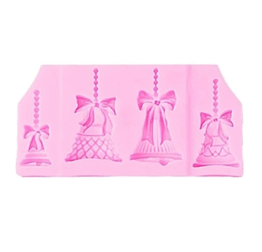 Christmas Bell Silicone Mold – 4 Cavity Chocolate, Candy & Fondant Mold