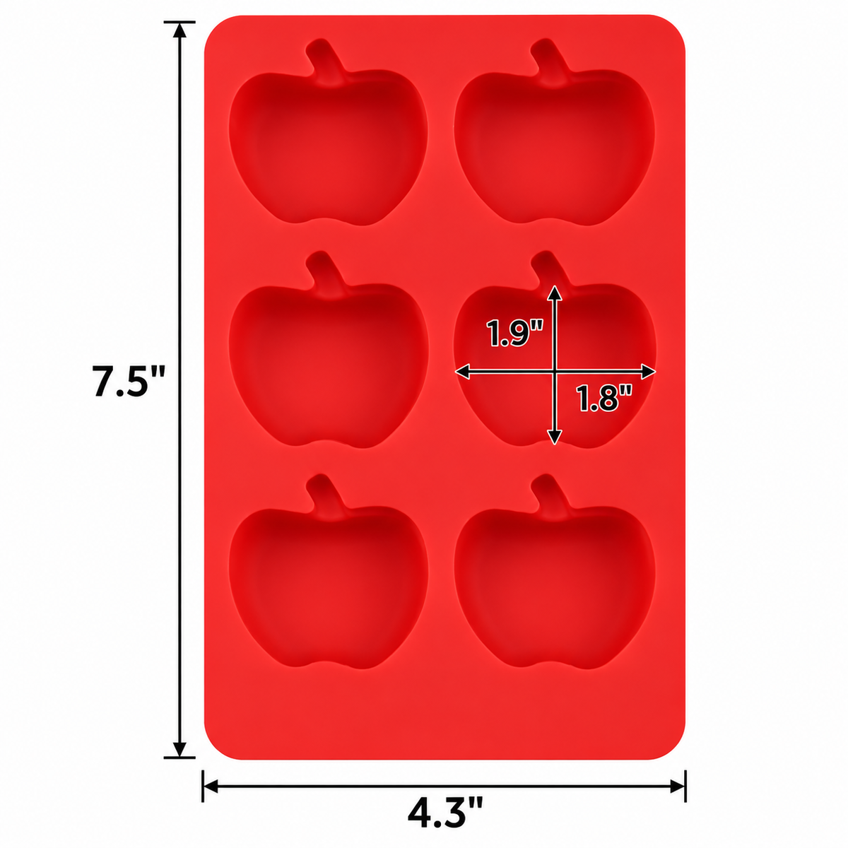 Apple Silicone Chocolate Mold – 6 Cavity
