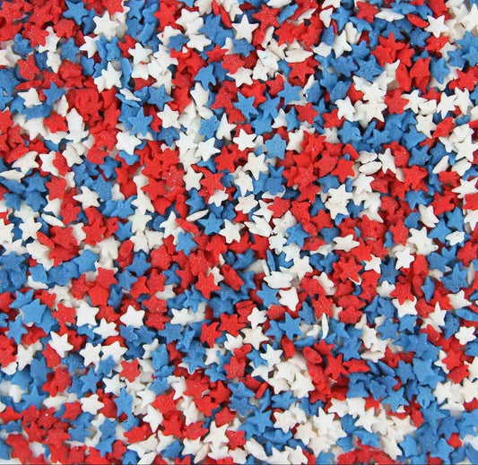 Confetti Sprinkles Stars Red White Blue 4 Oz