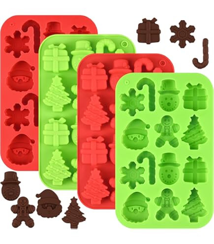 Christmas Silicone Santa And Friends Chocolate Mold 12 Cavity