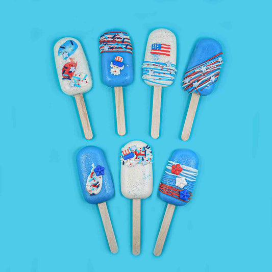 Patriotic Mini Royal Icing Toppers for July 4 - 3/4in 10-Count