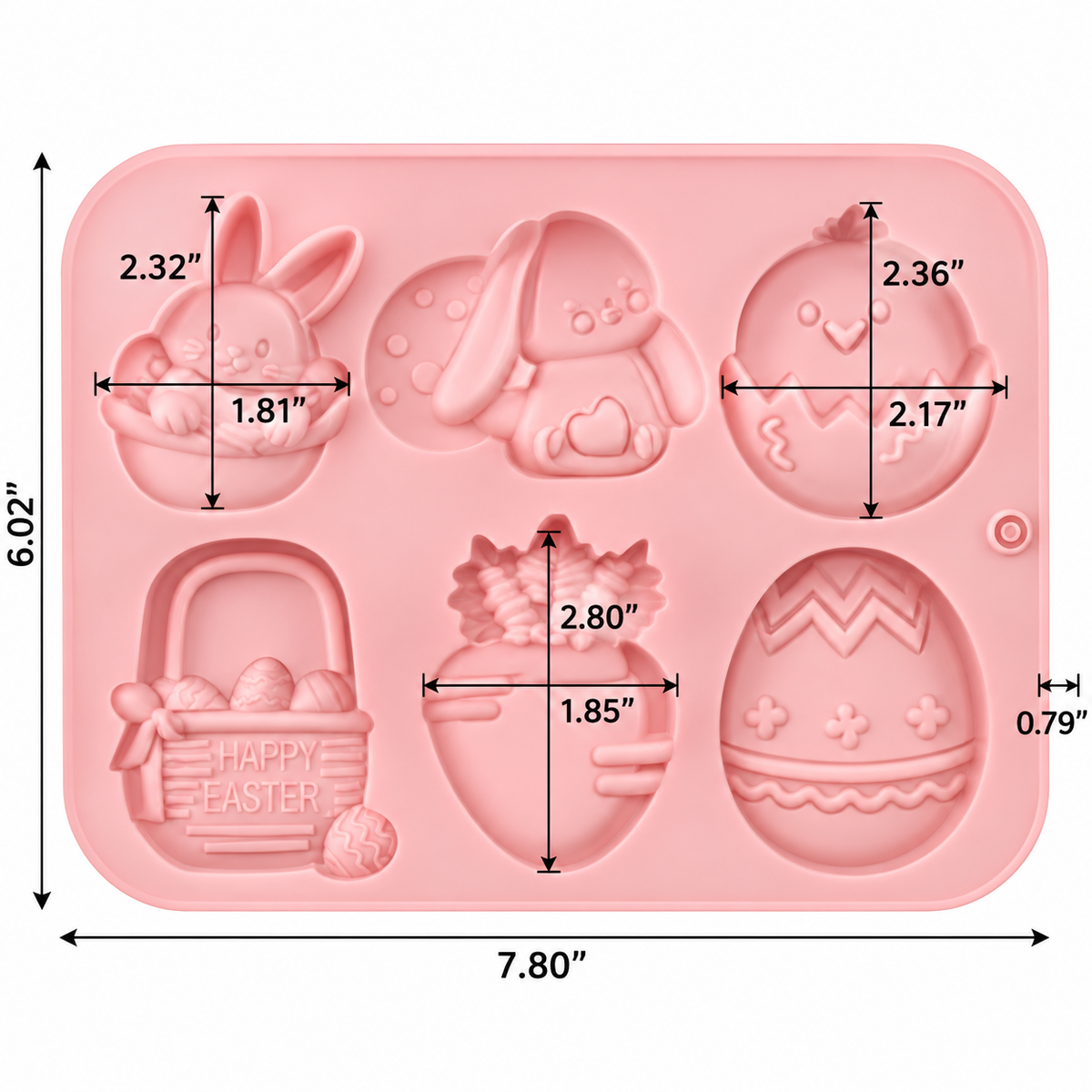 Easter Shapes Mini Cakes & Chocolate Mold 6 Cavity
