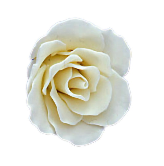 Gum Paste Rose  Large  2in  Ivory 2-Count