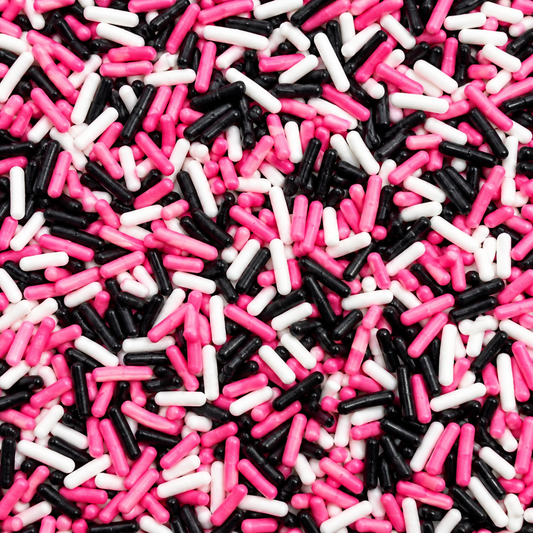 Pink Halloween Sprinkle Mix - Pink Black & White Sprinkle Blend