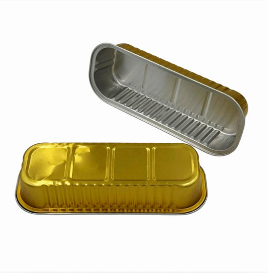 Disposable Mini Loaf Pans With Lids Gold 5 Count
