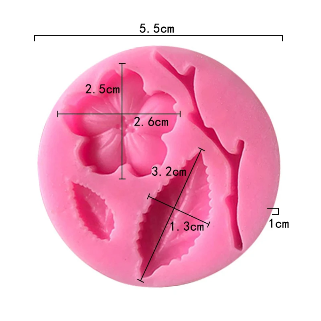 Cherry Blossom Flower, Leaf & Branch Fondant Silicone Mold